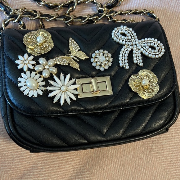 Aldo, black hand bag, long chain - Picture 5 of 10